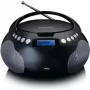 Lenco SCD-331BK Przenośne Radio CD z Bluetooth, USB, Radiem FM, Wyświetlaczem LCD, Czarny