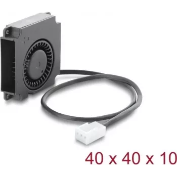 Wentnica promieniowa Delock 12 V DC 40 x 40 x 10 mm z 3-pinowym złączem wentylatora, czarna (67488)