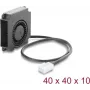 Wentnica promieniowa Delock 12 V DC 40 x 40 x 10 mm z 3-pinowym złączem wentylatora, czarna (67488)