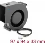 Delock Wentylator Promieniowy 12 V DC 97 x 94 x 33 mm z 3-pinowym złączem wentylatora, Czarny (67496)