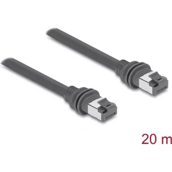 Delock RJ45 Patch Cable Cat.6 Compatible with Starlink Gen3 - 20 m Grey