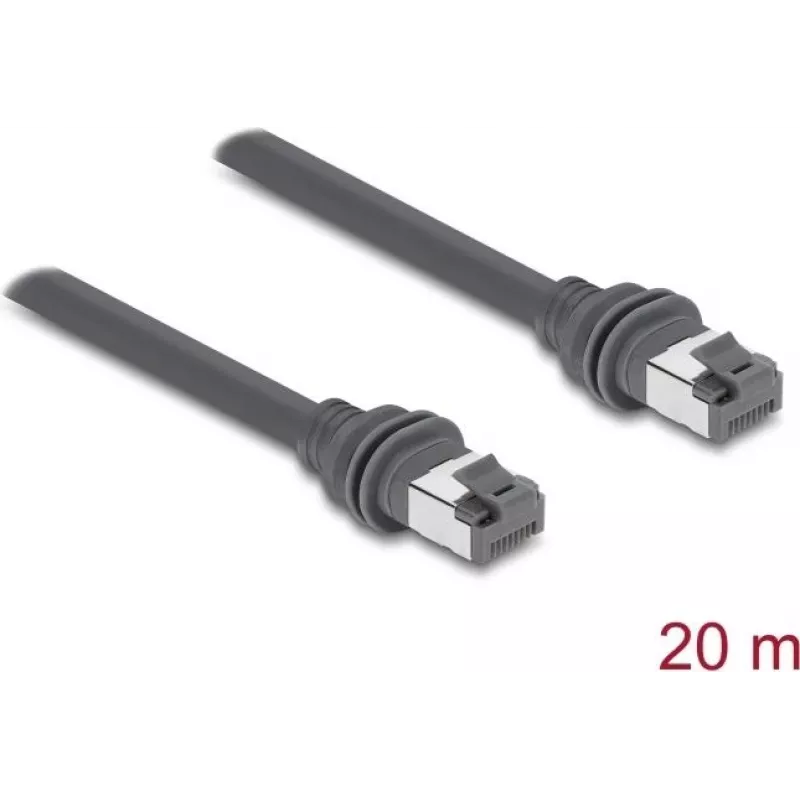 Delock RJ45 Patch Cable Cat.6 Compatible with Starlink Gen3 - 20 m Grey