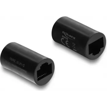 Delock RJ45 Female to Female Coupler Cat.6 Cylindrical Shape Black (90836)