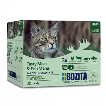 BOZITA Tasty Meat & Fish Menu in Jelly - Mokra karma dla kotów - 12 x 85g
