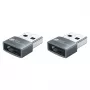 Good Connections USB 2.0 Adapter USB-A Męski na USB-C Żeński Aluminiowa Obudowa Szary 2-Pack