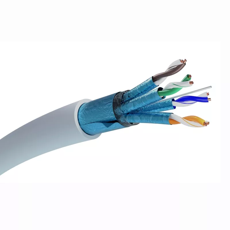EXTRALINK CAT6A F/FTP Kabel wewnętrzny skrętka 50m Szary