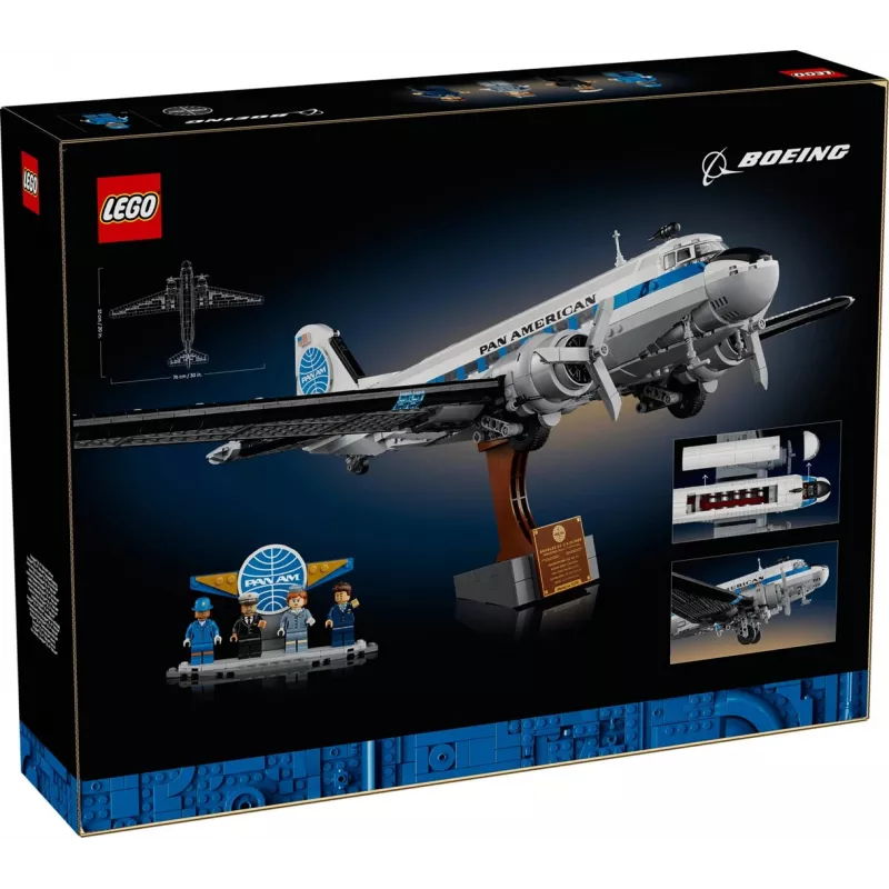 LEGO Icons 11378 Douglas DC-3 PAN AM Samolot Pasażerski Zestaw do Budowania (2500 Elementów)