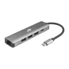 Adapter TB USB-C na RJ45 Gigabit Ethernet z 3x USB-A 3.0 i USB-C PD 100W, Space Grey