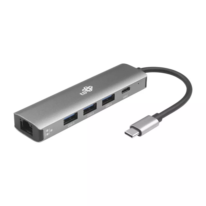 Adapter TB USB-C na RJ45 Gigabit Ethernet z 3x USB-A 3.0 i USB-C PD 100W, Space Grey