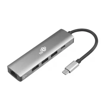 Adapter TB USB-C na RJ45 Gigabit Ethernet z 3x USB-A 3.0 i USB-C PD 100W, Space Grey