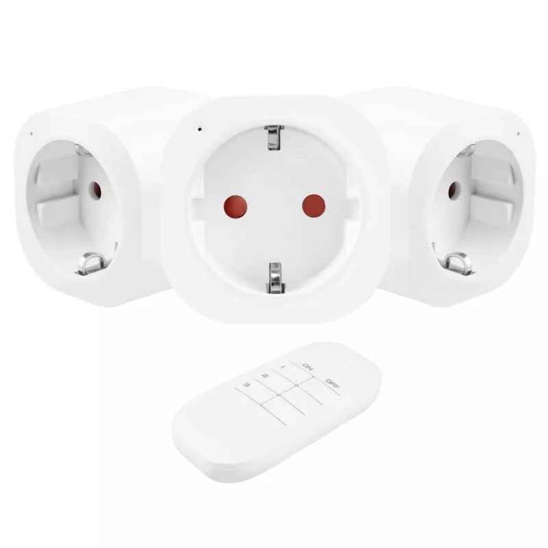 GREENBLUE GB313 F Listwa zasilająca z 3 gniazdami i pilotem RF 433,92 MHz, 2300W, Typ F