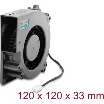 Delock Radial Blower Fan 12 V DC 120 x 120 x 33 mm z 3-pinowym złączem wentylatora, czarny (67497)