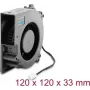 Delock Radial Blower Fan 12 V DC 120 x 120 x 33 mm z 3-pinowym złączem wentylatora, czarny (67497)