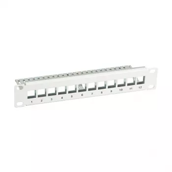 EFB Elektronik 10-calowa 12-portowa panel krosowy Keystone, szary (RAL 7035)