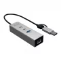 I-TEC USB-C/USB-A Metal Hub 3 - 2x USB-C 3.2 Gen 1, 1x USB-A 3.2 Gen 1, 2.5G LAN, Space Gray