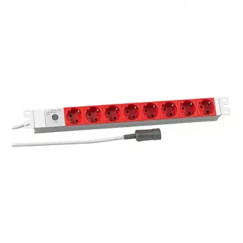 EFB Elektronik Koop PROFIversal Listwa zasilająca (do montażu w szafie) - 8 x gniazda Schuko, wejście IEC C14, 250 V, 10 A, 2500 W, 1U, czarny