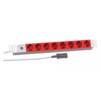 EFB Elektronik Koop PROFIversal Listwa zasilająca (do montażu w szafie) - 8 x gniazda Schuko, wejście IEC C14, 250 V, 10 A, 2500 W, 1U, czarny