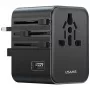USAMS Travel Adapter CC308 17W 4in1 US/AU/EU/UK Black