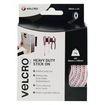 Taśma rzepowa VELCRO Brand Heavy Duty samoprzylepna, biała, 50mm x 1m