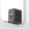 USAMS Travel Adapter CC310 70W 3xUSB-C US/AU/EU/UK Czarny