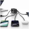 USAMS Travel Adapter CC310 70W 3xUSB-C US/AU/EU/UK Czarny