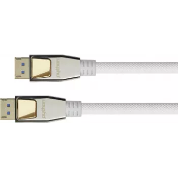 GOOD CONNECTIONS PREMIUM DisplayPort 2.0 Cable, 54 Gbit/s, UHBR 13.5, 4K @240Hz / 8K @60Hz, Full Metal Connector, Copper, 2m White