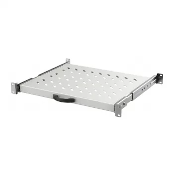 EFB-Elektronik 19 inch 1U Pull-Out Shelf, Adjustable Depth 550-630 mm, Load Capacity 30 kg, Shelf Depth 800 mm, RAL 7035 Light Grey
