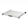 EFB-Elektronik 19 inch 1U Pull-Out Shelf, Adjustable Depth 550-630 mm, Load Capacity 30 kg, Shelf Depth 800 mm, RAL 7035 Light Grey