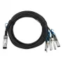 BlueOptics Intel XXV4DACBL1M Kompatybilny BlueLAN Pasywny Kabel Breakout Direct Attach 100GBASE-CR4 QSFP28 do 4x25GBASE-CR SFP28, 1m, AWG26