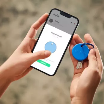Chipolo POP Bluetooth Tracker z wymienną baterią dla iOS i Android, niebieski