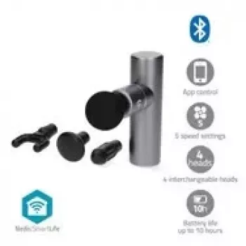 Masażer Nedis SmartLife z 5 trybami, 4 głowicami, Bluetooth, czarny