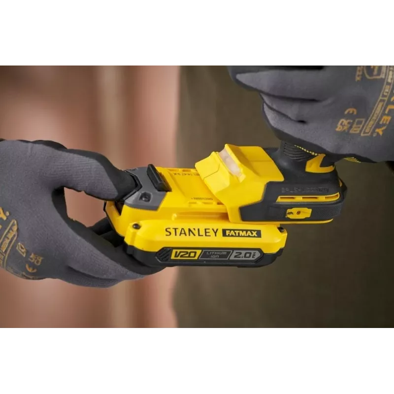 STANLEY FATMAX SFMCD726D2T 18V Bezszczotkowa Akumulatorowa Wiertarko-wkrętarka udarowa (2x akumulatory 2.0Ah, ładowarka, walizka TSTAK)