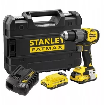 STANLEY FATMAX SFMCD726D2T 18V Bezszczotkowa Akumulatorowa Wiertarko-wkrętarka udarowa (2x akumulatory 2.0Ah, ładowarka, walizka TSTAK)