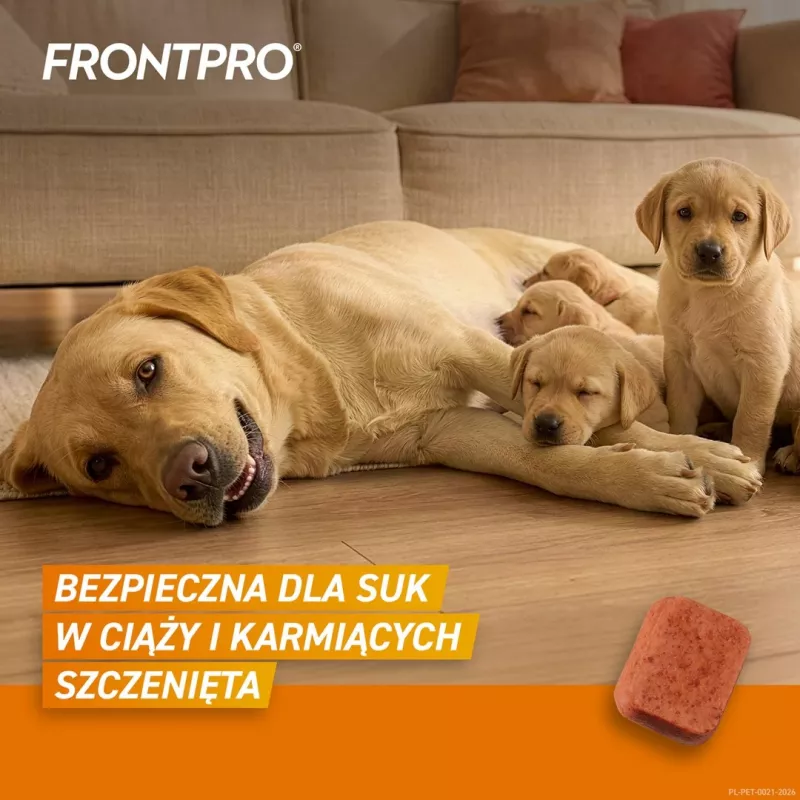 FRONTPRO Tabletki przeciwpchełne i przeciwkleszczowe dla psów (25-50 kg) - 3x 136 mg Afoksolaner Tabletki do żucia