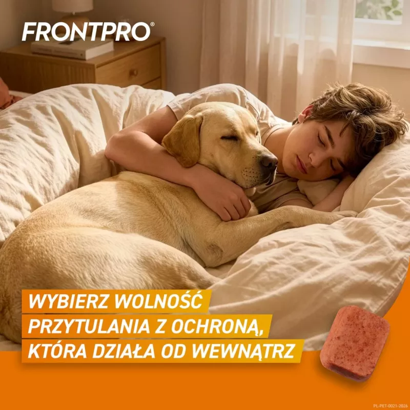 FRONTPRO Tabletki przeciwpchełne i przeciwkleszczowe dla psów (25-50 kg) - 3x 136 mg Afoksolaner Tabletki do żucia