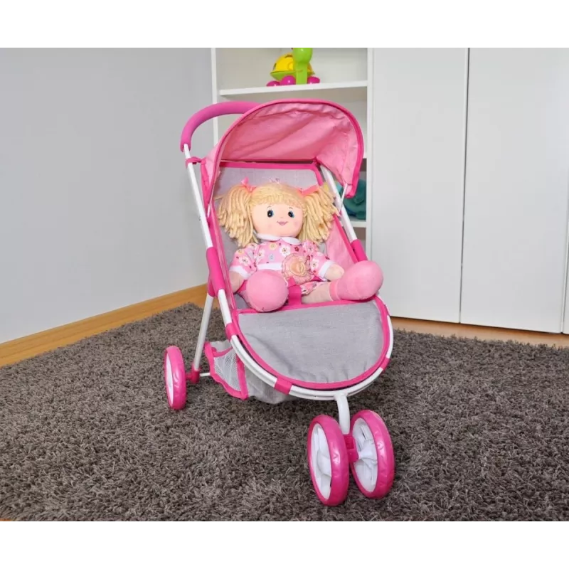 MILLY MALLY Wózek dla lalek Susie Prestige - Różowy/Szary/Biały