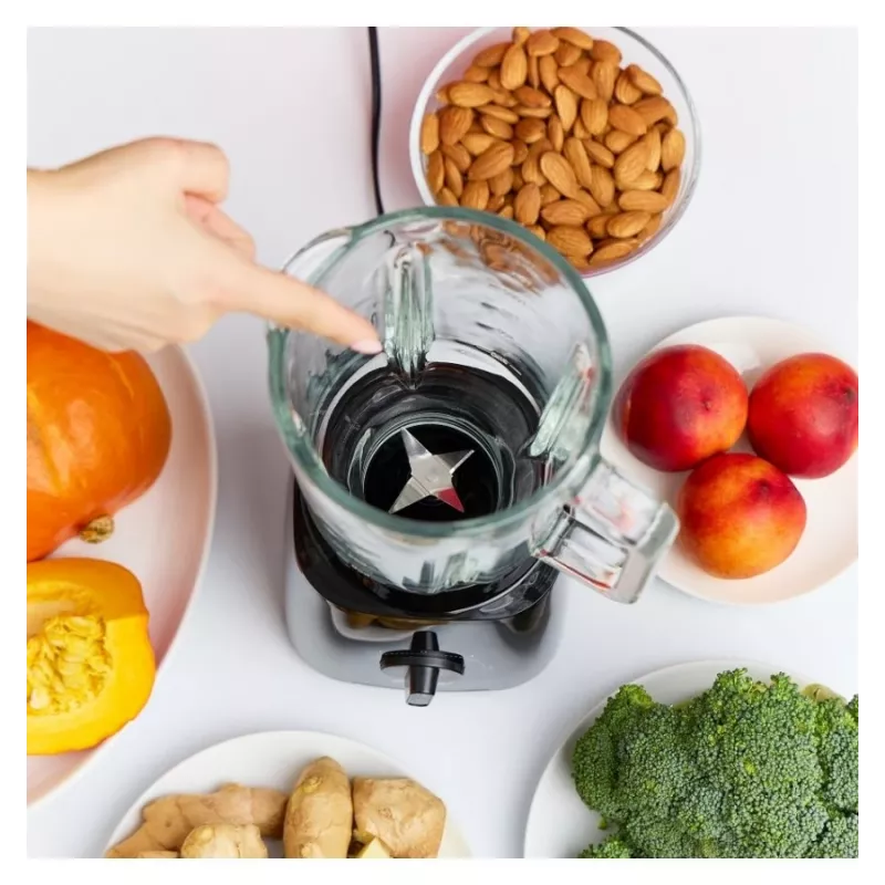 MPM MBL-37 Blender, 500 W, 1.5 L Szklany Dzbanek, Nierdzewne Ostrze, 2 Prędkości, Funkcja Pulse, Kruszenie Lodu, Czarny