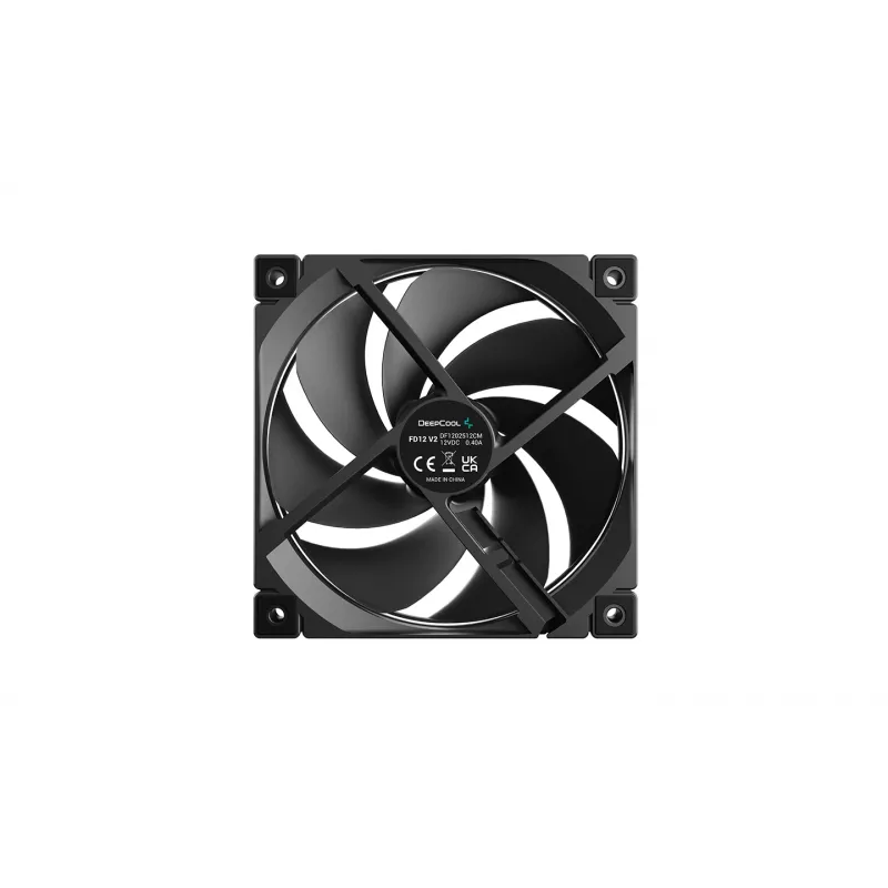 Deepcool FD12 V2 120mm Czarny Wentylator Obudowy, 4-Pin PWM, Łożysko Fluid Dynamic