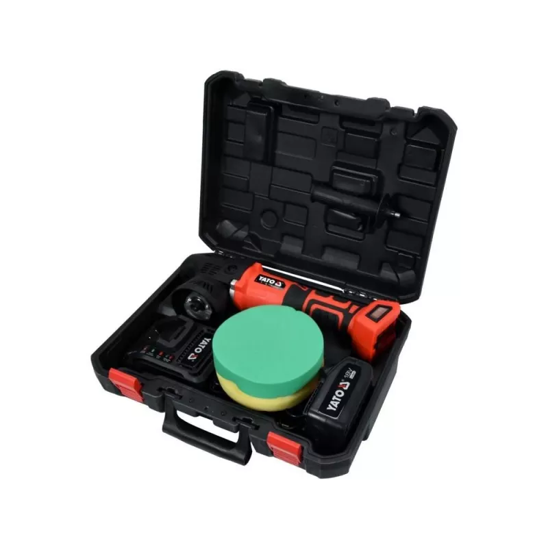 Yato YT-82920 Polerka samochodowa 5000 RPM 1200W Polerka rotacyjna z regulacją prędkości, miękkim startem, tarczą 180mm, przewodem 5m