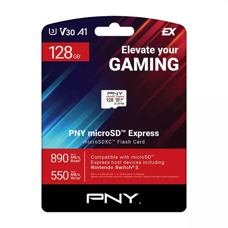 PNY 128GB microSDXC Express Card UHS-I U3 V30 A1 z adapterem SD