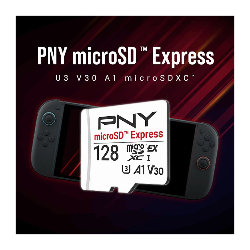 PNY 128GB microSDXC Express Card UHS-I U3 V30 A1 z adapterem SD