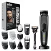 Braun MGK7491 17-w-1 Wielofunkcyjny Zestaw do Stylizacji, Czarny/Srebrny, Bezprzewodowy, Li-Ion, 100 min czasu pracy