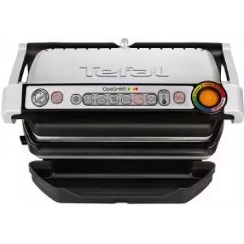 Tefal OptiGrill+ GC712D12 Elektryczny Grill Kontaktowy, 2000W, 6 Programów Automatycznych, Srebrny/Czarny