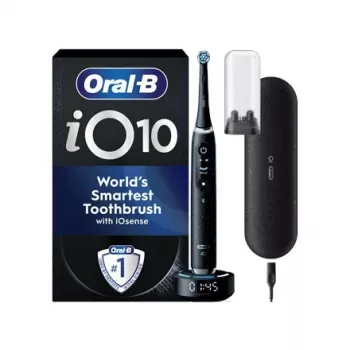 Braun Oral-B iO Series 10 Elektryczna Szczoteczka do Zębów Cosmic Black z iO Sense Smart Charger i Power2Go Travel Case