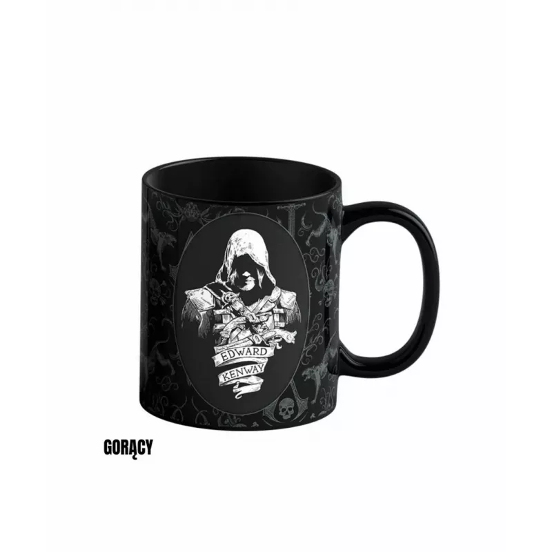 Kubek termiczny Good Loot Assassin's Creed Black Flag Resynced - Edward Kenway 480 ml Czarny