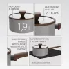 Maestro MR-1211-18S Rondel z pokrywką 18 cm 1,9 L Stal nierdzewna Szary