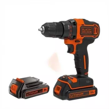 Black & Decker BDCDD186KB 18V Akumulatorowa Wiertarko-Wkrętarka z 2x1.5Ah Bateriami, Bezkluczowym Uchwytem, 40Nm Momentu Obrotowego