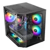 TACENS Mars Gaming MC-3TLITE Mini Tower Czarny Szklany Panel FRGB Obudowa