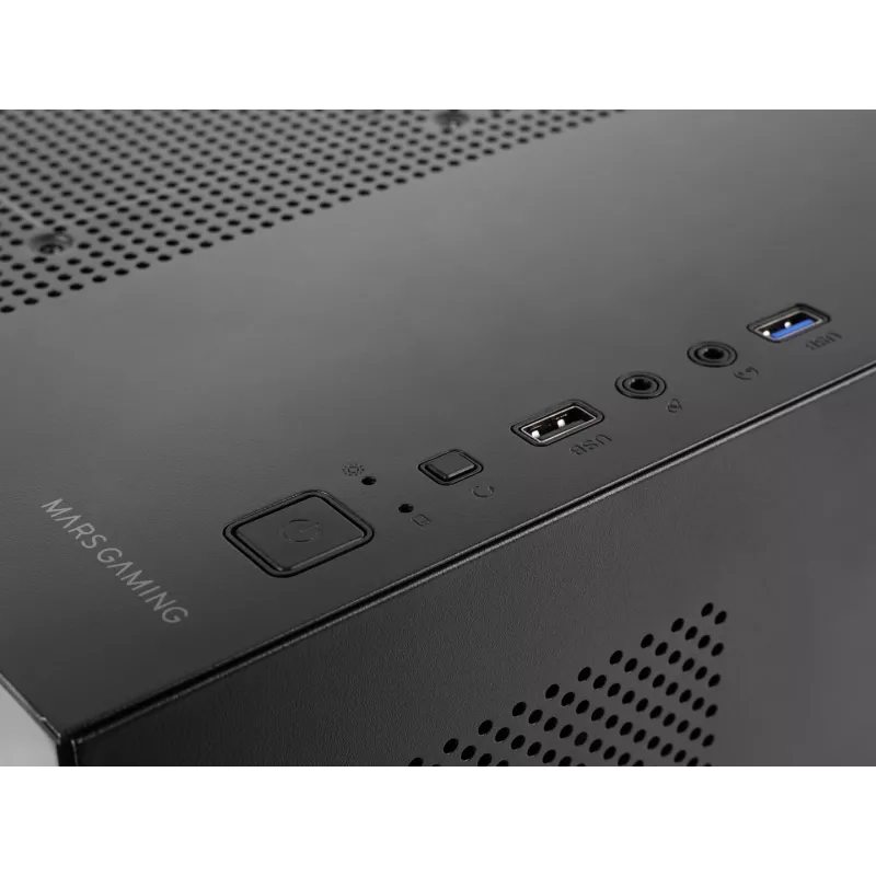 TACENS Mars Gaming MC-3TLITE Mini Tower Czarny Szklany Panel FRGB Obudowa