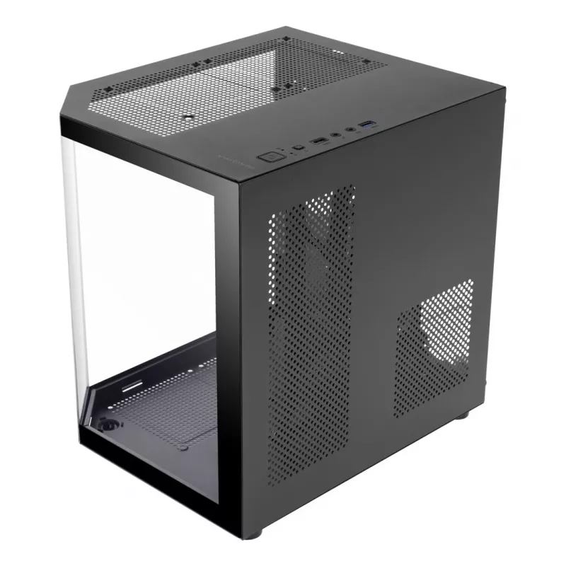 TACENS Mars Gaming MC-3TLITE Mini Tower Czarny Szklany Panel FRGB Obudowa